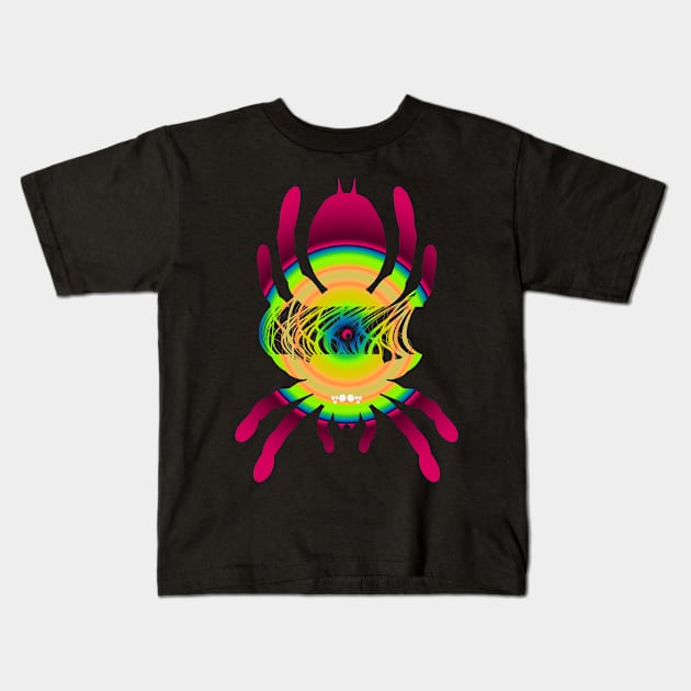 Tarantula Silhouette V164 (Radial) Kids T-Shirt by IgorAndMore
